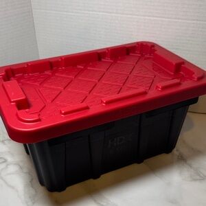 HDX Mini Bin. Red/Black Storage Tote. New.